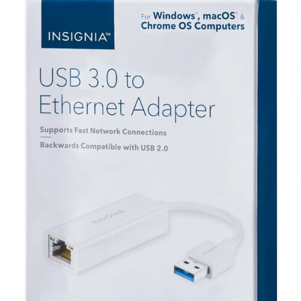 Insignia- USB to Ethernet Adapter - White